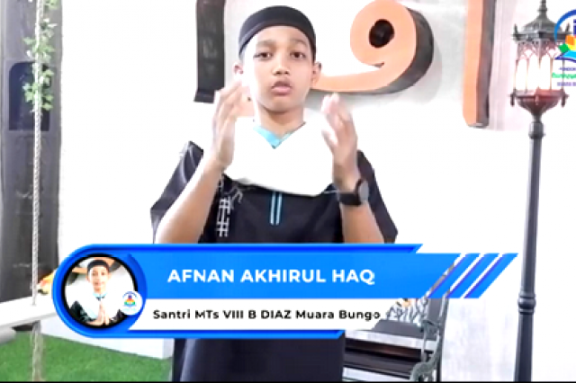 Yuk Simak Tausiyah Santriwan MTs Pondok Pesantren Diniyyah Al-Azhar Afnan Akhirul Haq